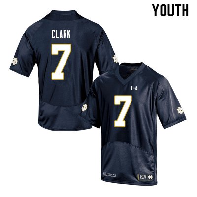 Notre Dame Fighting Irish Youth Brendon Clark #7 Navy Under Armour Authentic Stitched College NCAA Football Jersey GZH2199BN